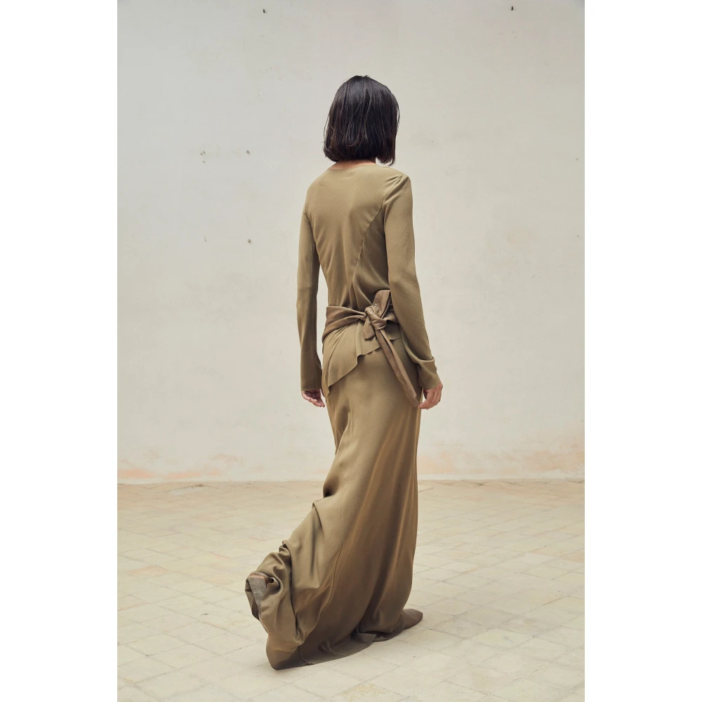 Cortana Asymmetrische Zijden Maxi Rok Green Dames