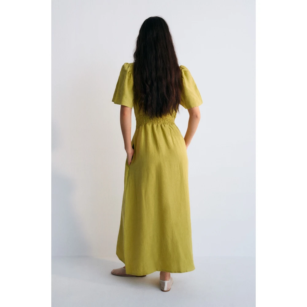 The New Society Hera Jurk Palm Yellow Dames