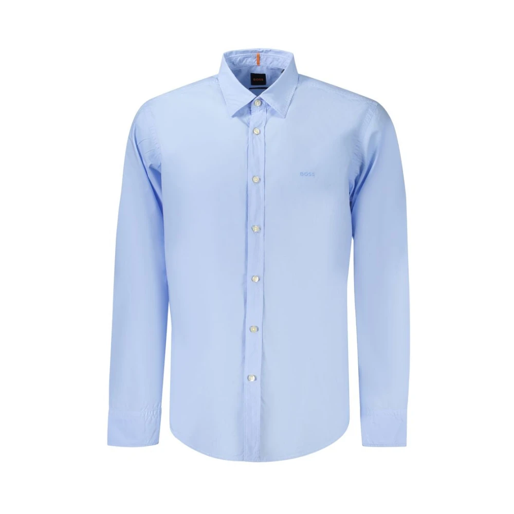 Hugo Men's Blue Cotton Shirt Italian Collar - Formal Shirts - S - Shirts
