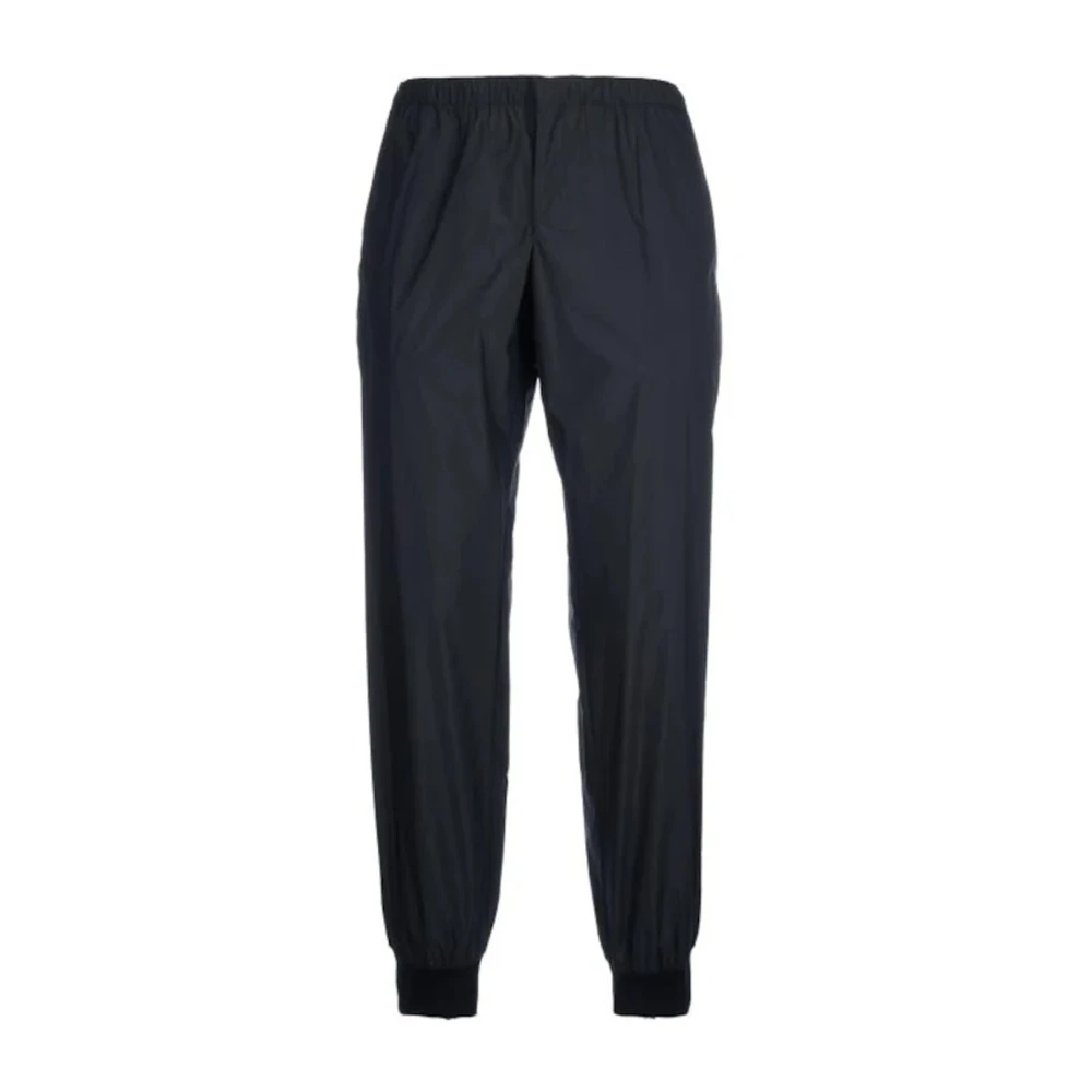 Prada Zijden Triangle Logo Track Pants Black Heren