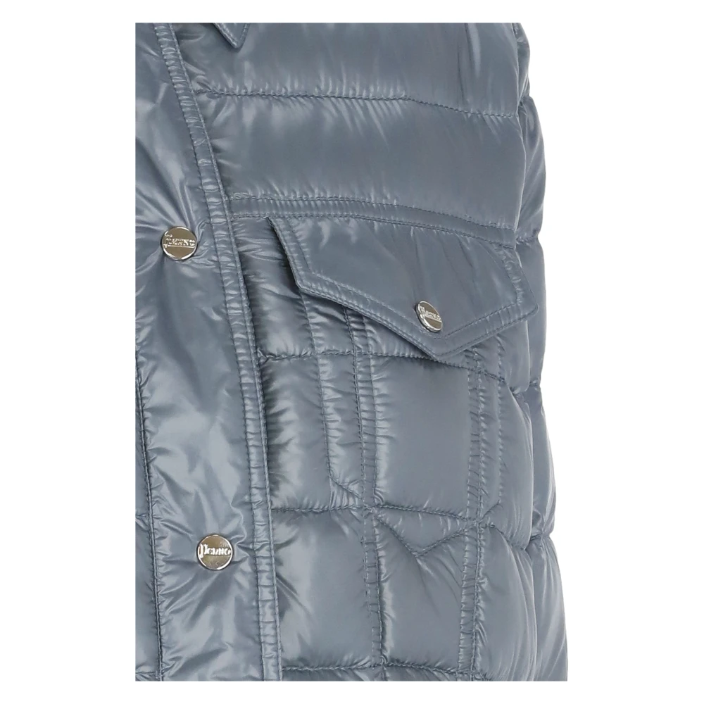 Herno Blauwe Gewatteerde Jas met Kraag Blue Dames
