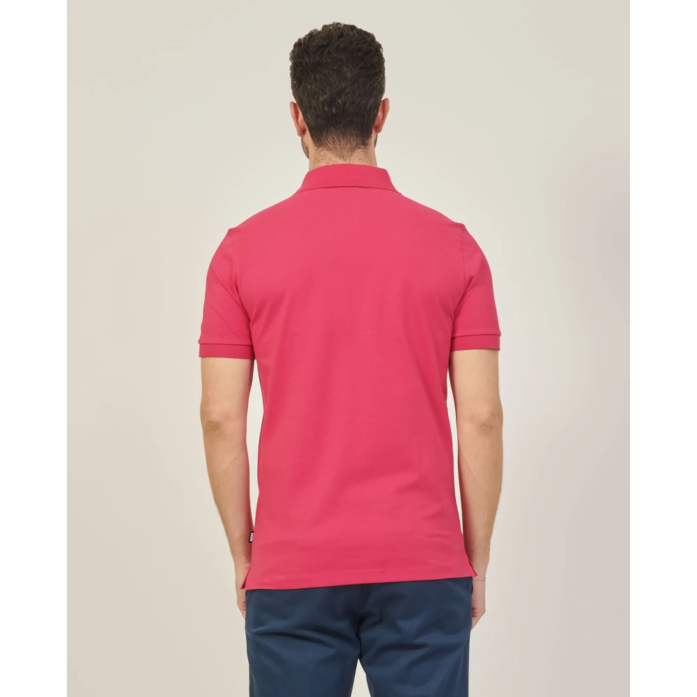 Boss Roze Polo Shirt Pima Katoen Piqué Pink Heren