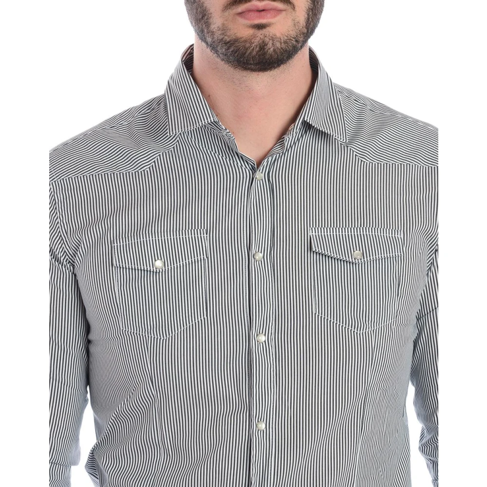 Daniele Alessandrini Western Style Overhemd Black Heren