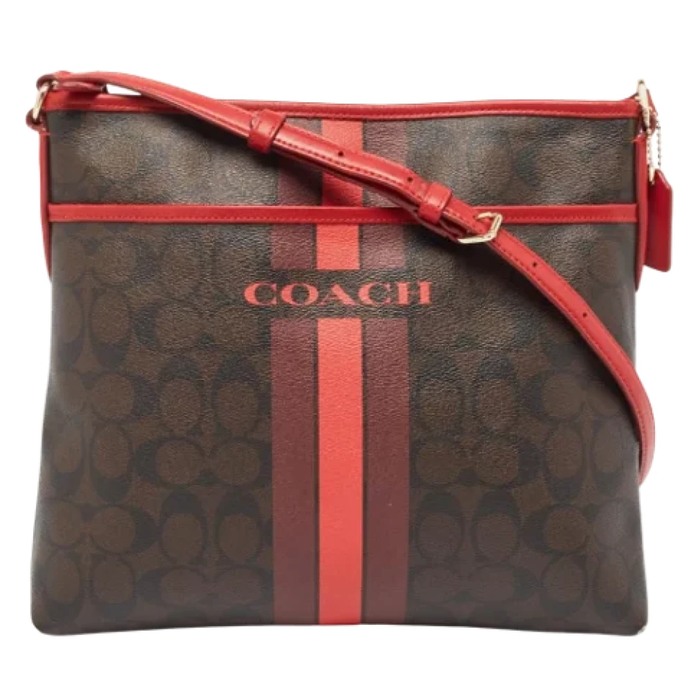 Coach Pre-owned Coated canvas shoulder-bags Brown Dames