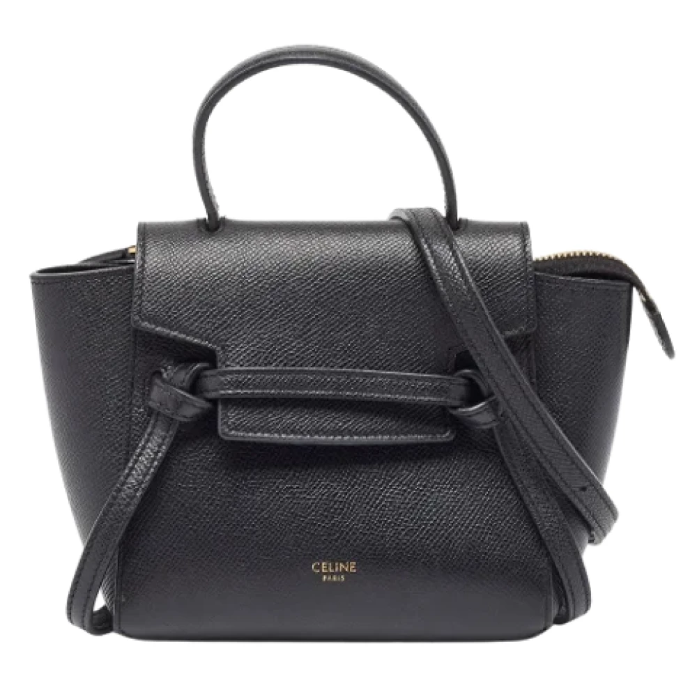 Celine Vintage Pre-owned Leather handbags Black Dames