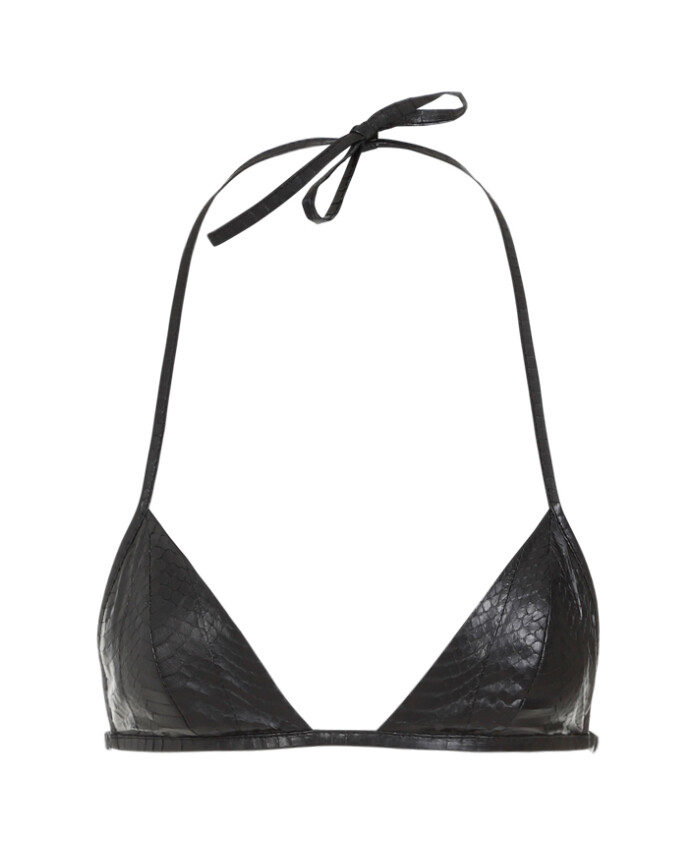 black-snake-leather-bikini-top