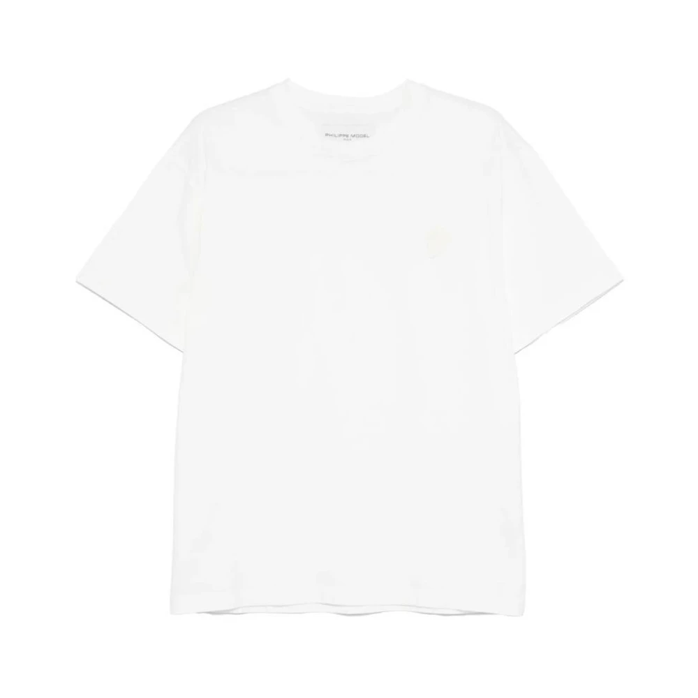 Philippe Model Witte Katoenen Jersey T-shirt met Logo White Heren