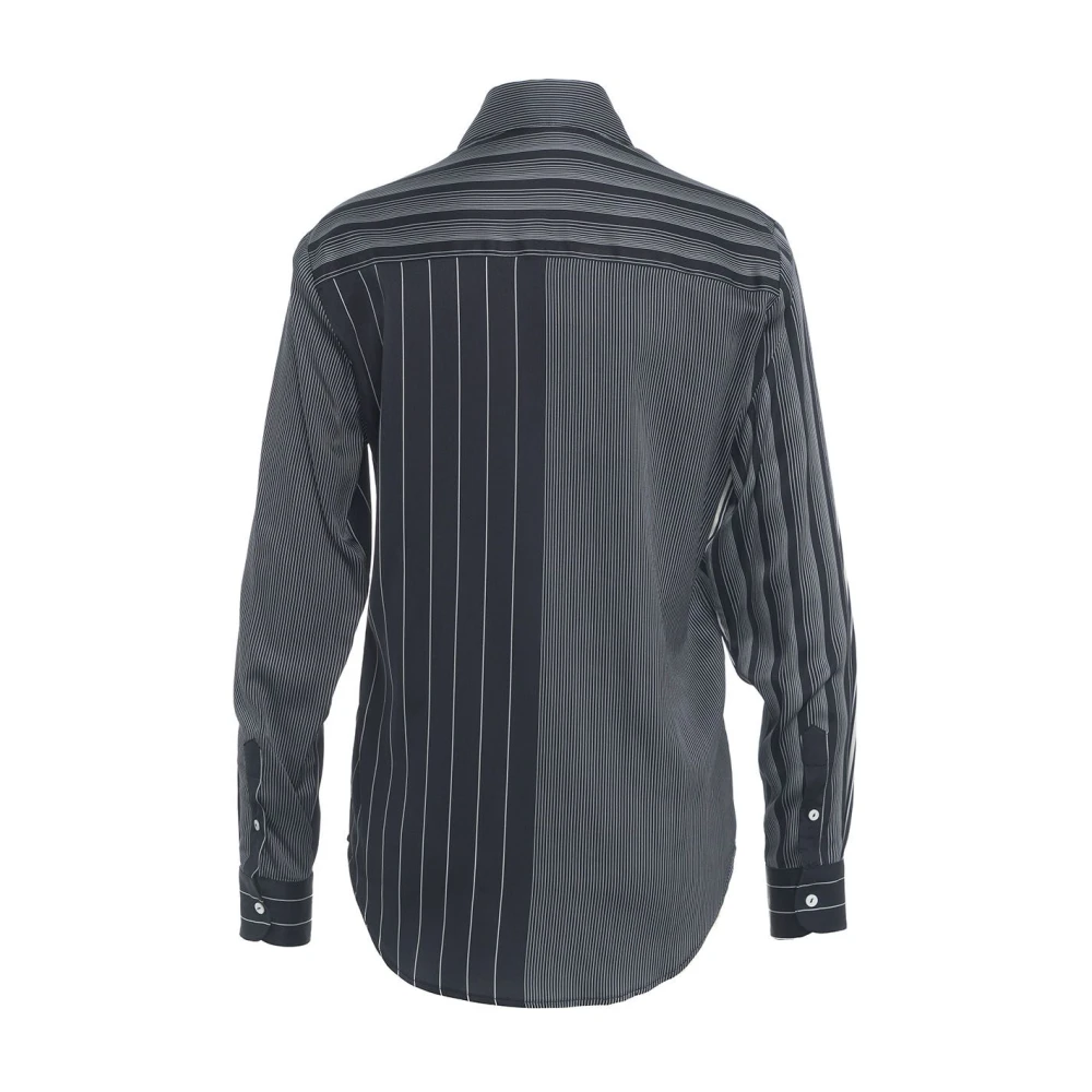 Himon's Gestreepte Blouse met Ronde Zoom Blue Dames