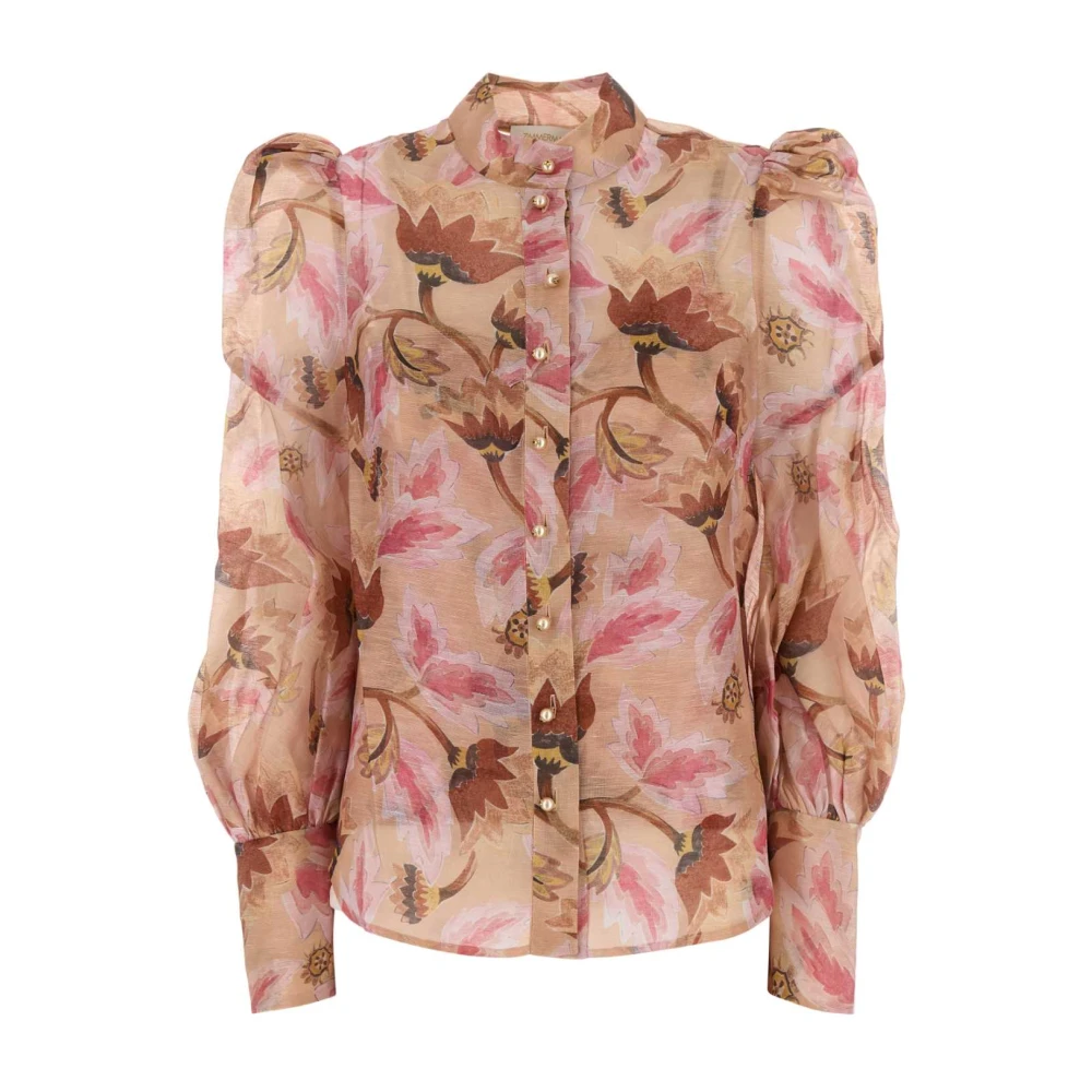 Zimmermann Illustratie Linnen Blend Blouse Multicolor Dames