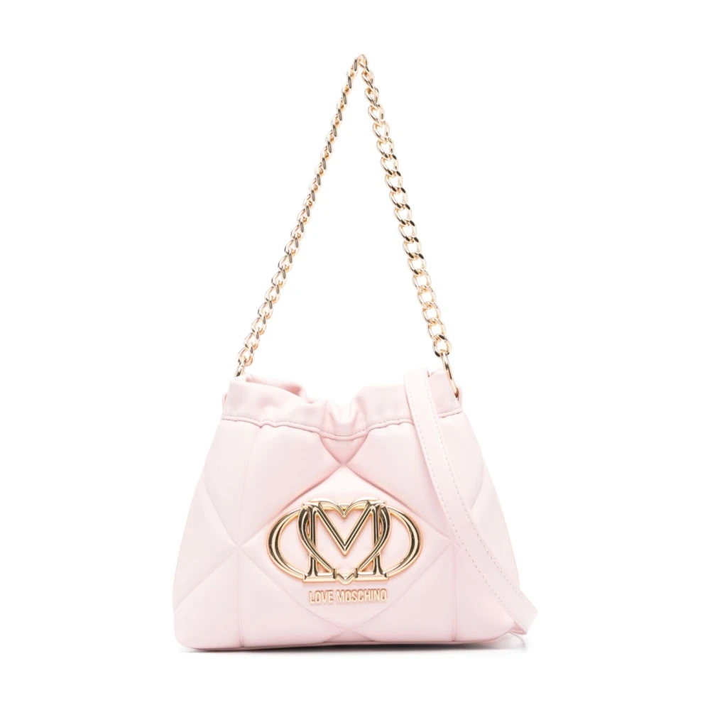 Moschino Chique Roze Schoudertas met Gouden Details Pink Dames