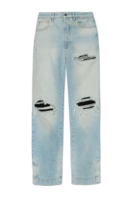 Straight Jeans med Rips