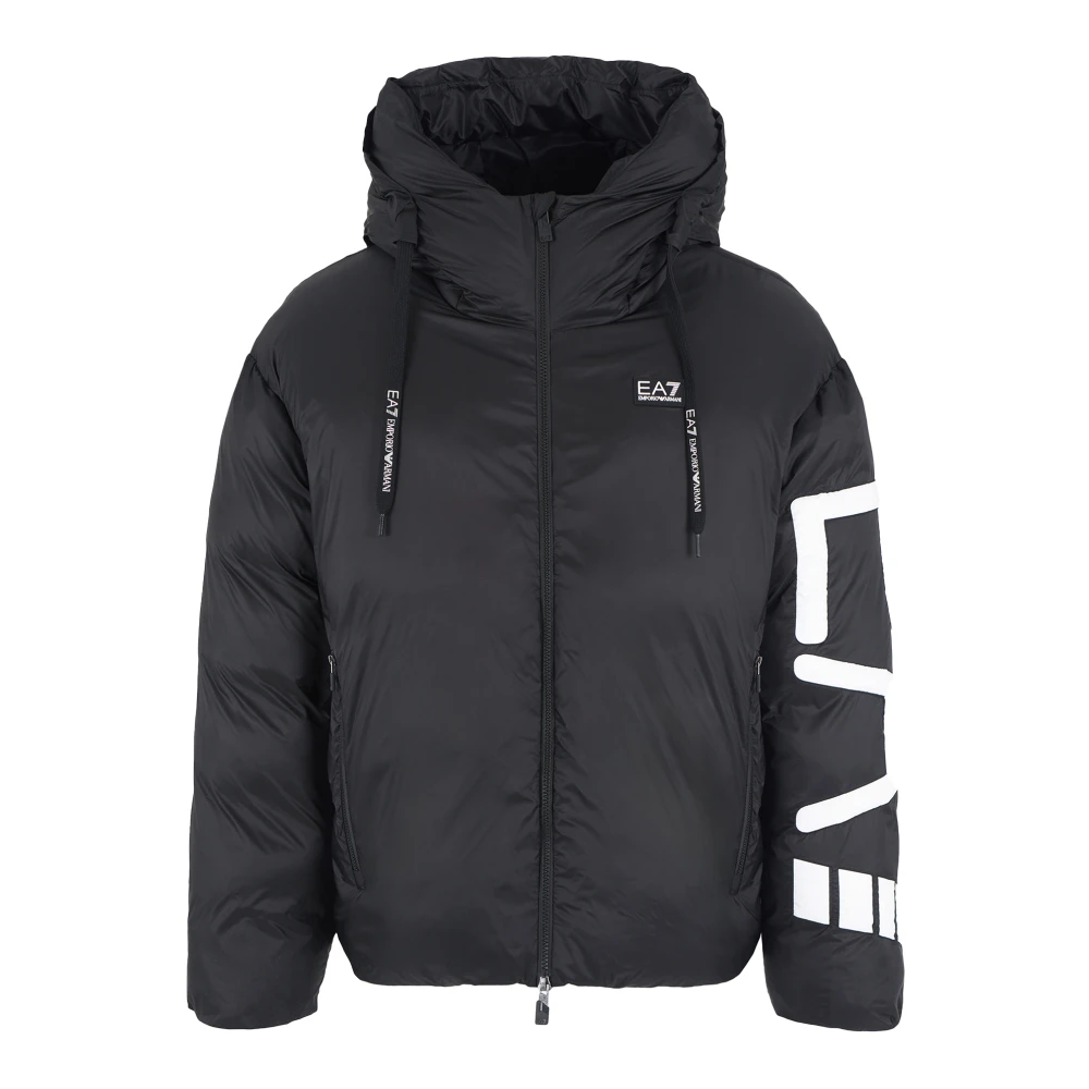 Emporio Armani EA7 Stijlvolle Jas voor Mannen Black Heren