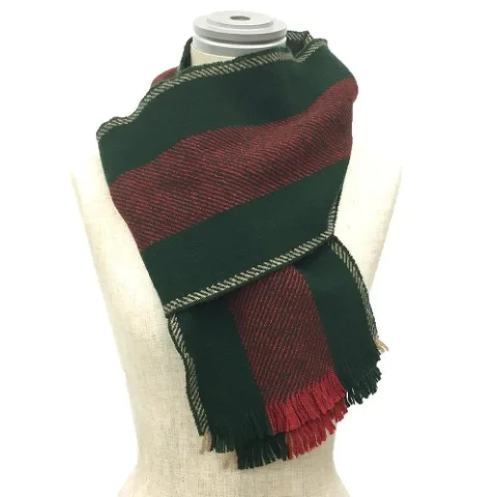 Gucci Vintage Pre-owned Wool scarves Green Dames
