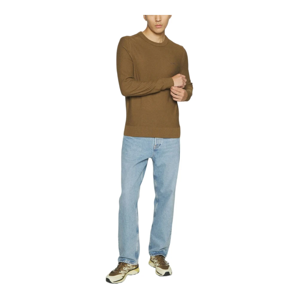 Hugo Boss Ronde Hals Trui Brown Heren