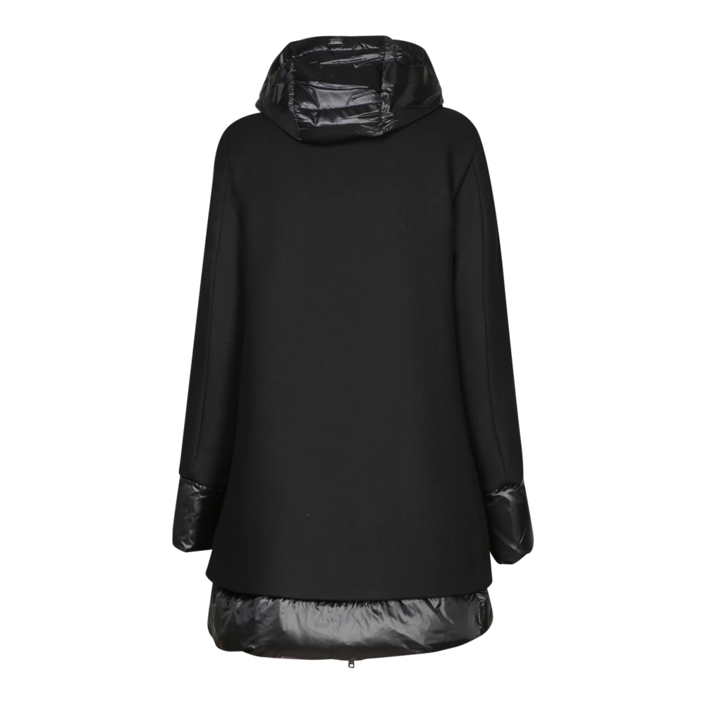 Herno Zwarte wollen blend donsjas Black Dames