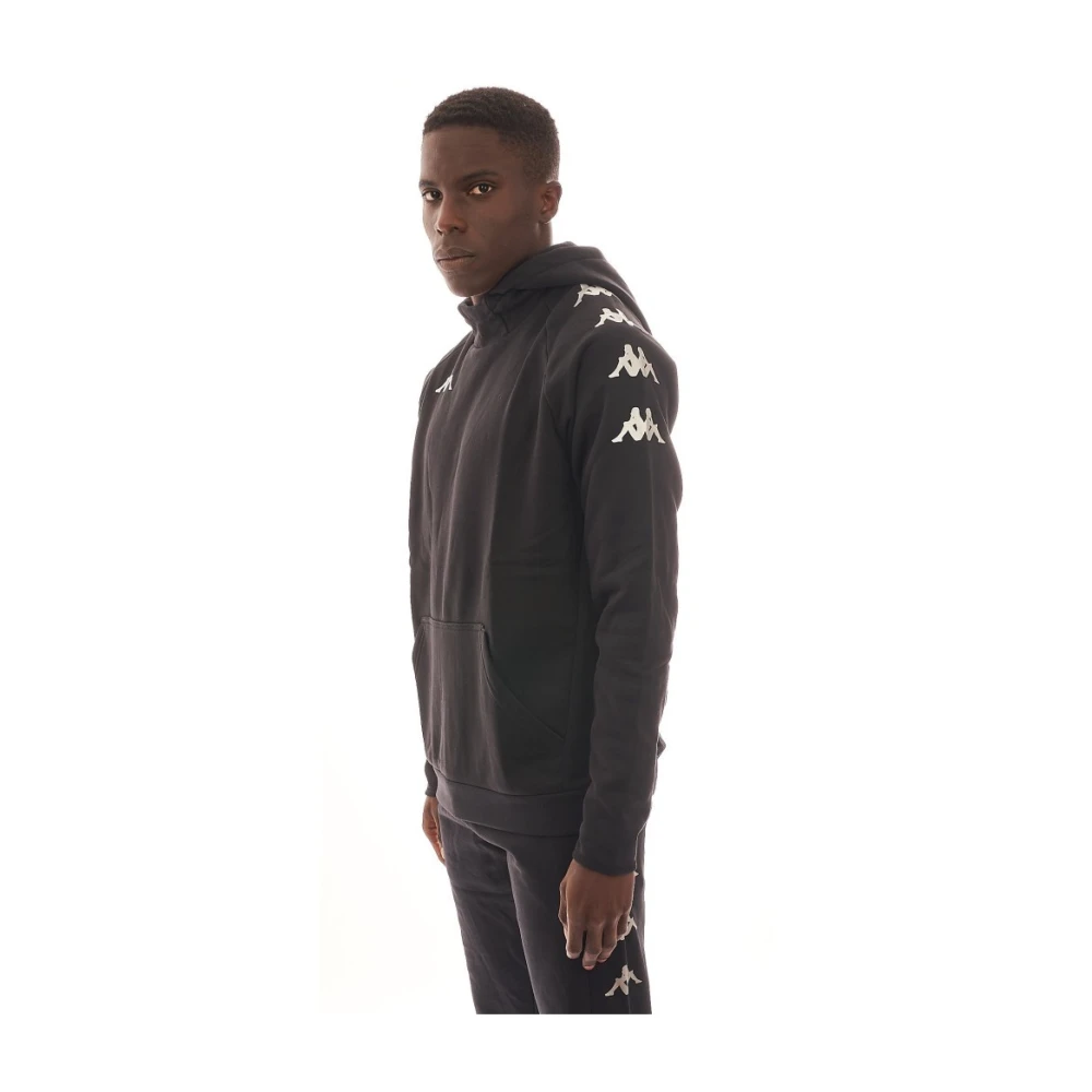 Kappa Zwarte hoodie met bedrukt logo Black Heren