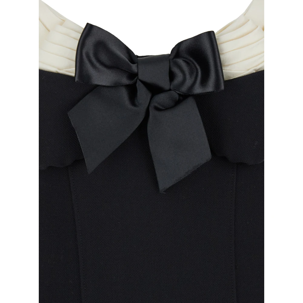 Shushu Tong Zwarte Bustier-Stijl Jurk met Strikdetail Black Dames