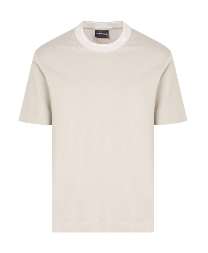 contrast-trim-crew-neck-t-shirt