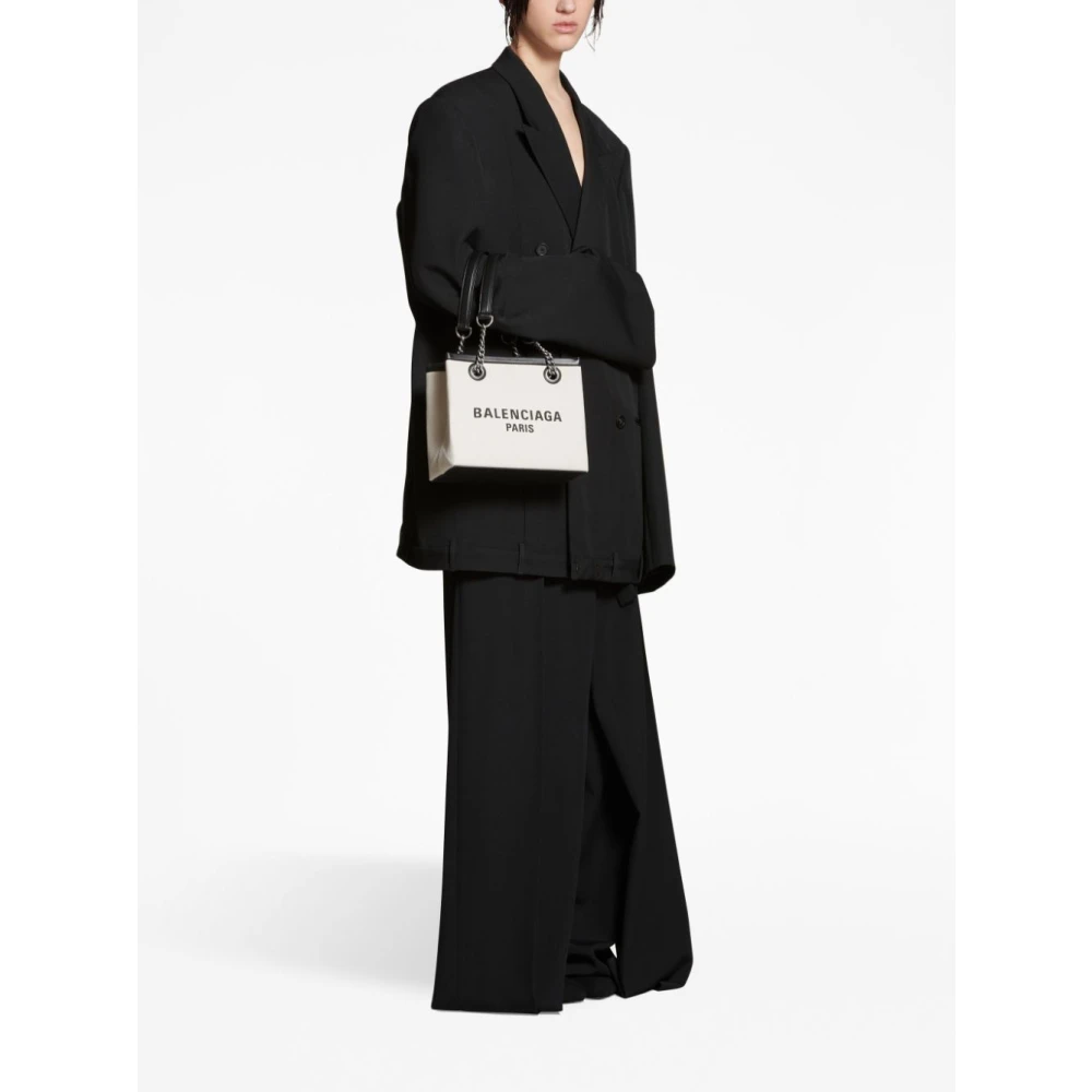 Balenciaga Duty Free Kleine Canvas Tote Tas Beige Dames