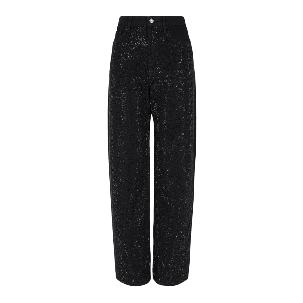Armani Exchange Relaxed Fit Denim Jeans Indigo Stiksels Black Dames