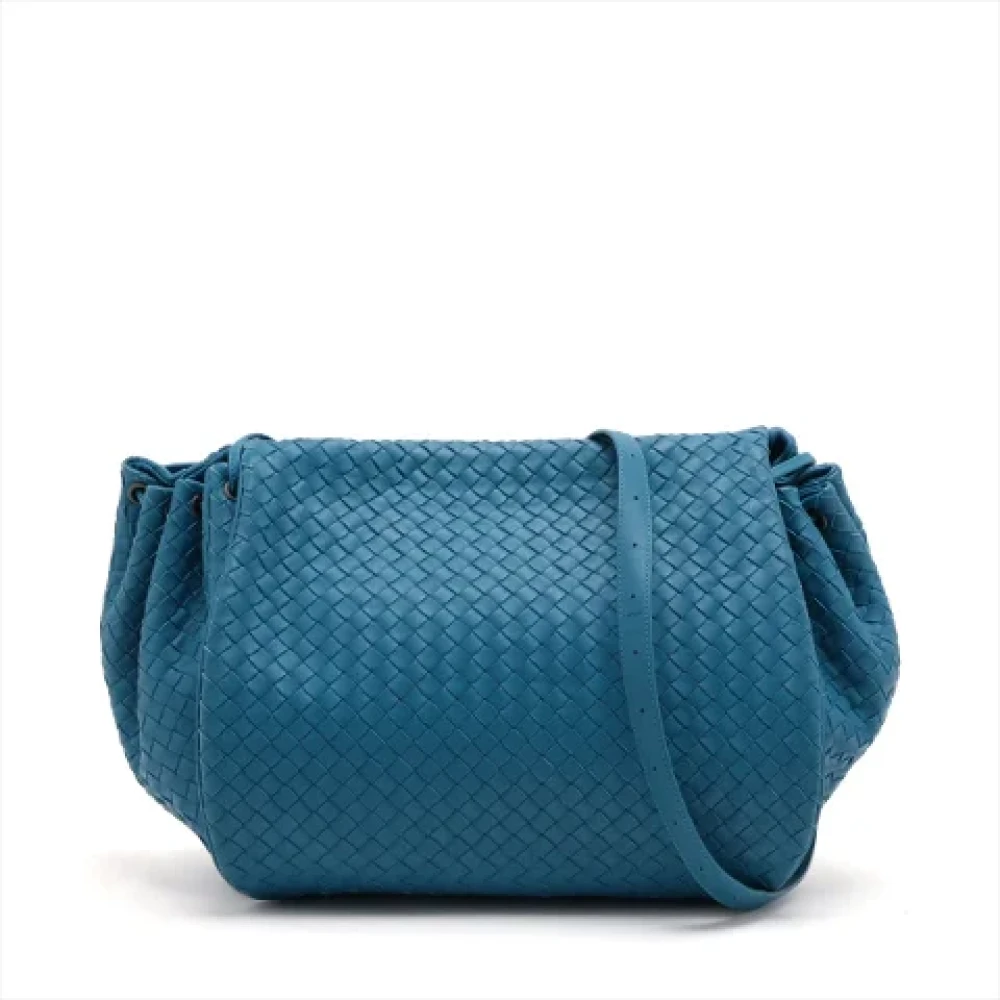 Bottega Veneta Vintage Pre-owned Leather crossbody-bags Blue Dames