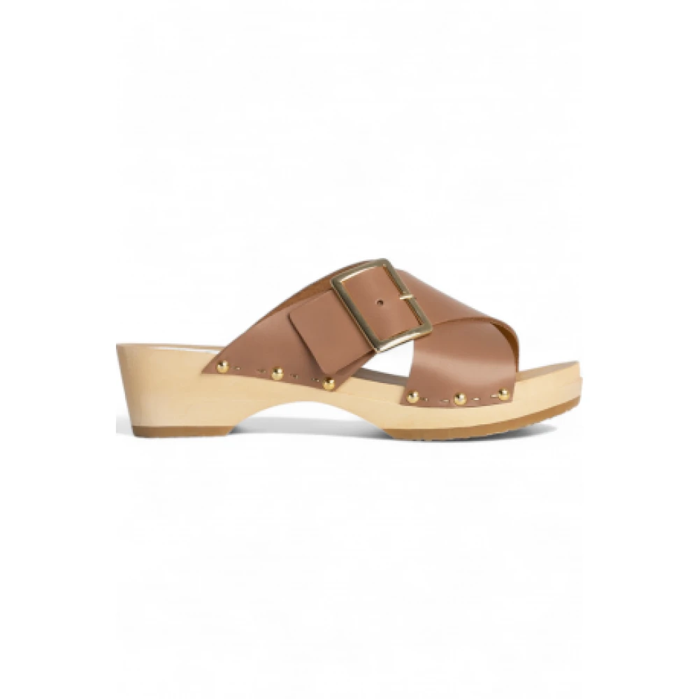 Youyou Women's Brown Heeled Mules, 4 Uk, Mule Yakusa