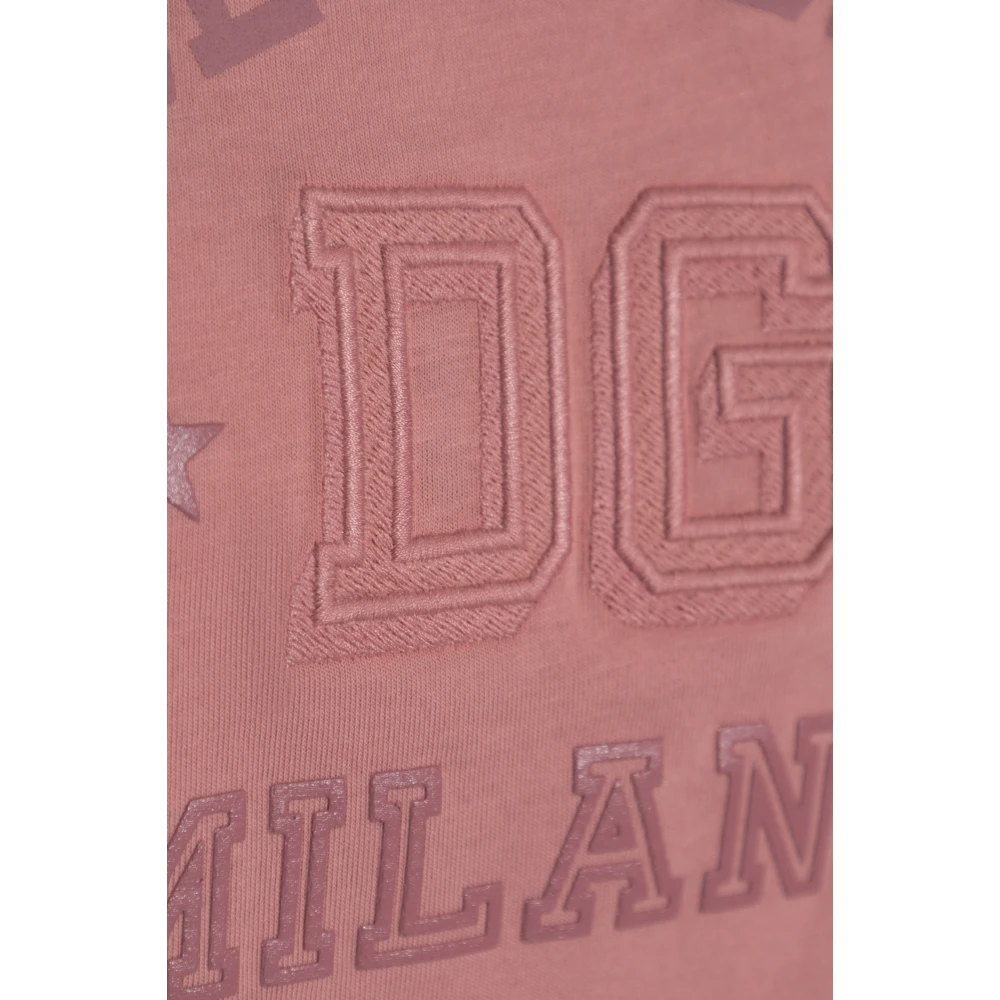 Dolce & Gabbana T-shirt met logo Pink Dames