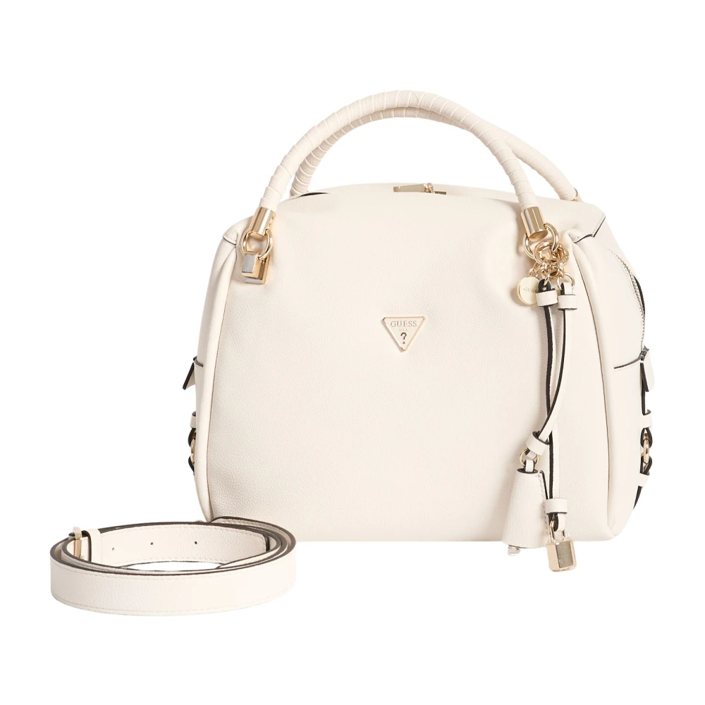 Guess Women's White Handbags, One Size, Handbag With Zip Closure