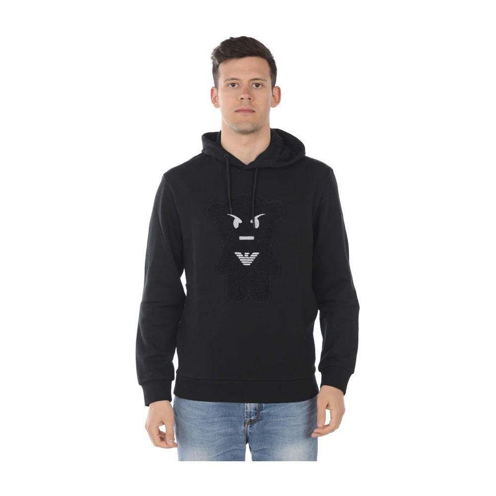 Emporio Armani Men's Black Hoodies, S, Sweatshirt Hoodie