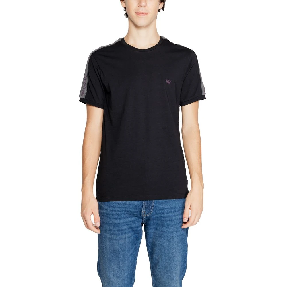 Emporio Armani Blauw Katoenen Heren T-Shirt Herfst Winter Blue Heren