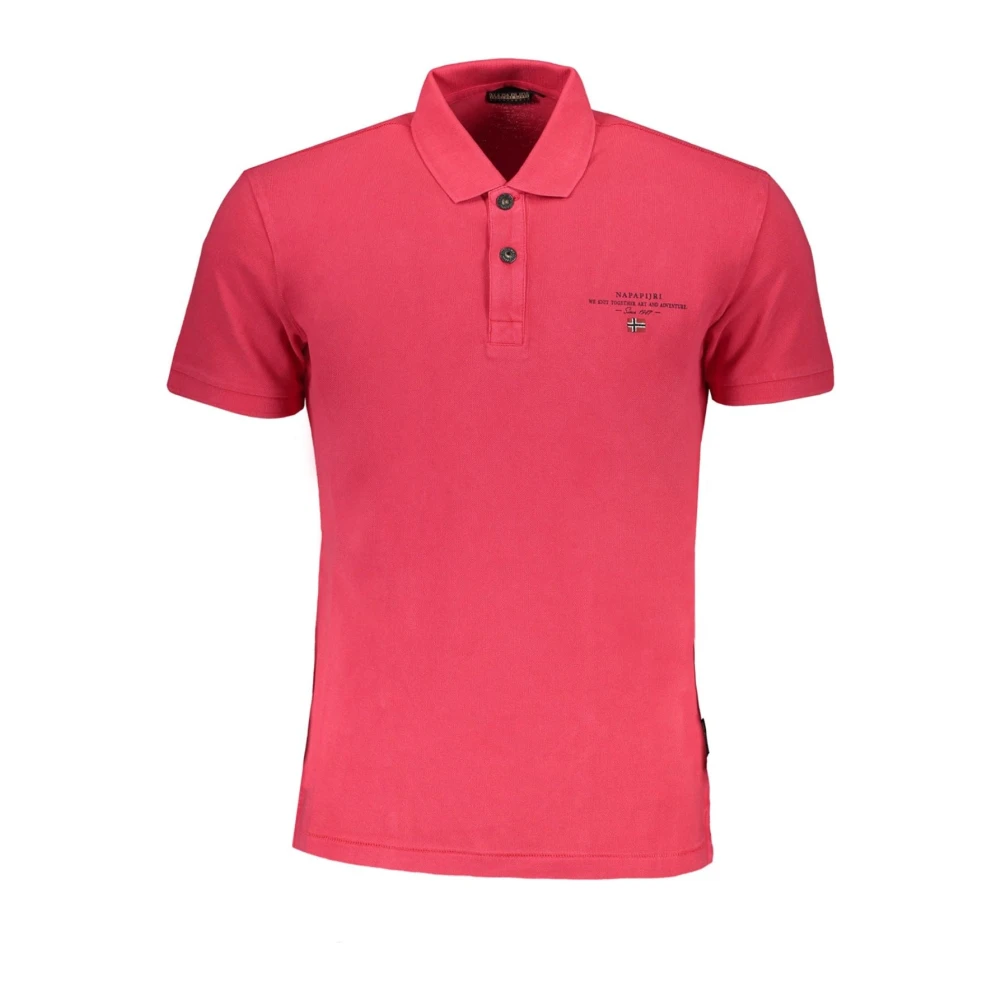 Napapijri Stijlvol Logo Polo Shirt Katoen Borduurwerk Pink Heren