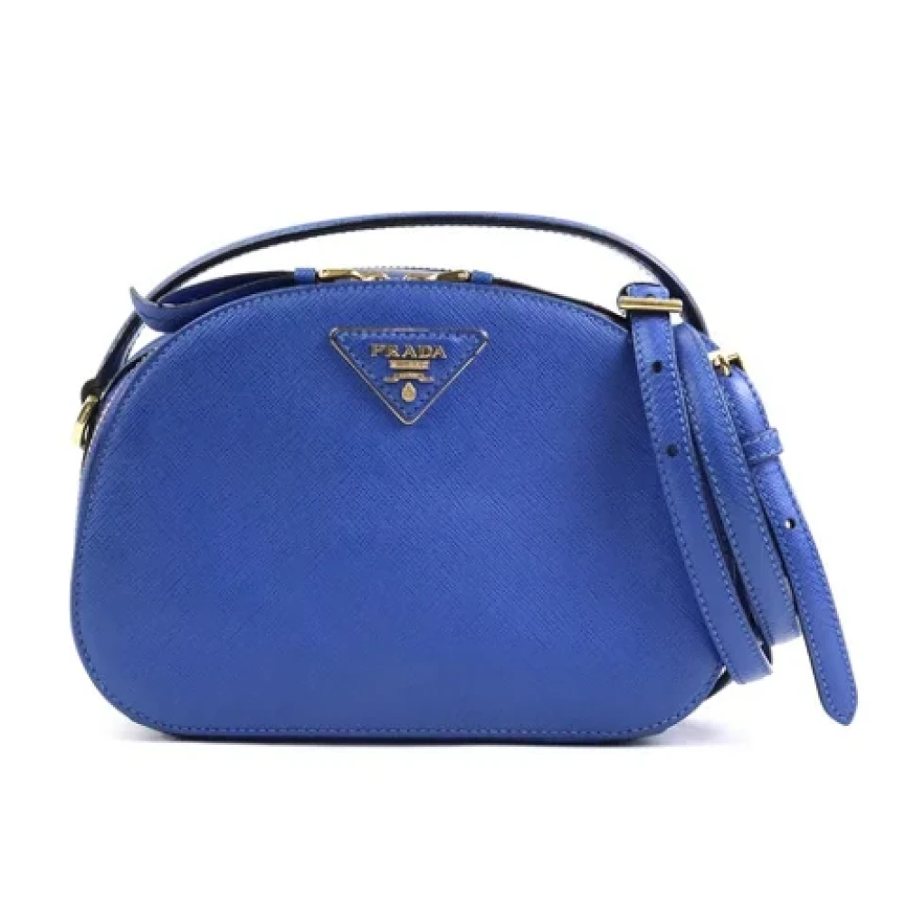 Prada Vintage Pre-owned Leather prada-bags Blue Dames