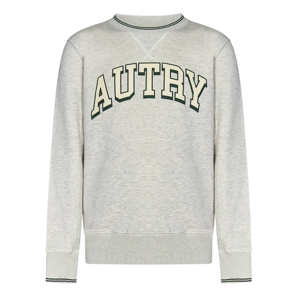 Autry Men's Gray Grey Striped Jumper With Logo Print - Sweatshirts - S - Sweatshirts & Hoodies