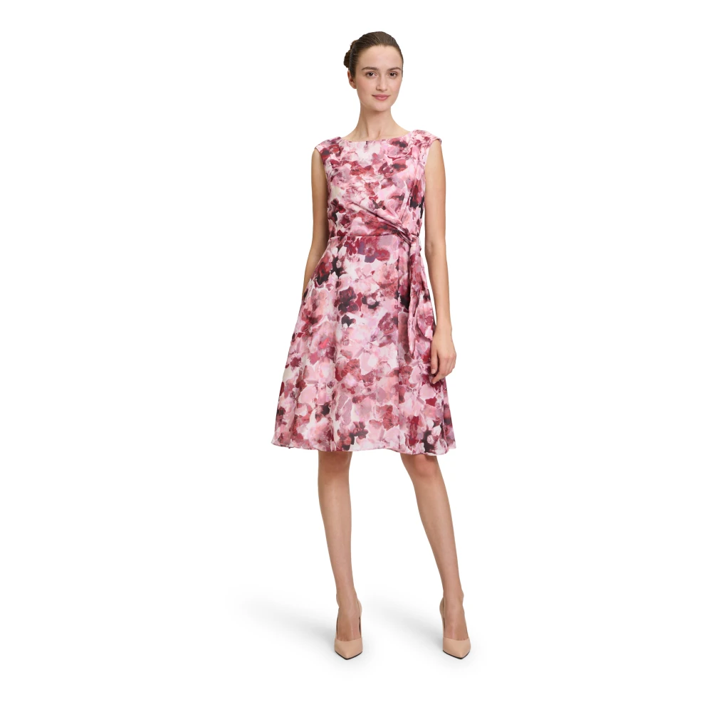 Vera Mont Chiffon Cocktailjurk met Riem Multicolor Dames