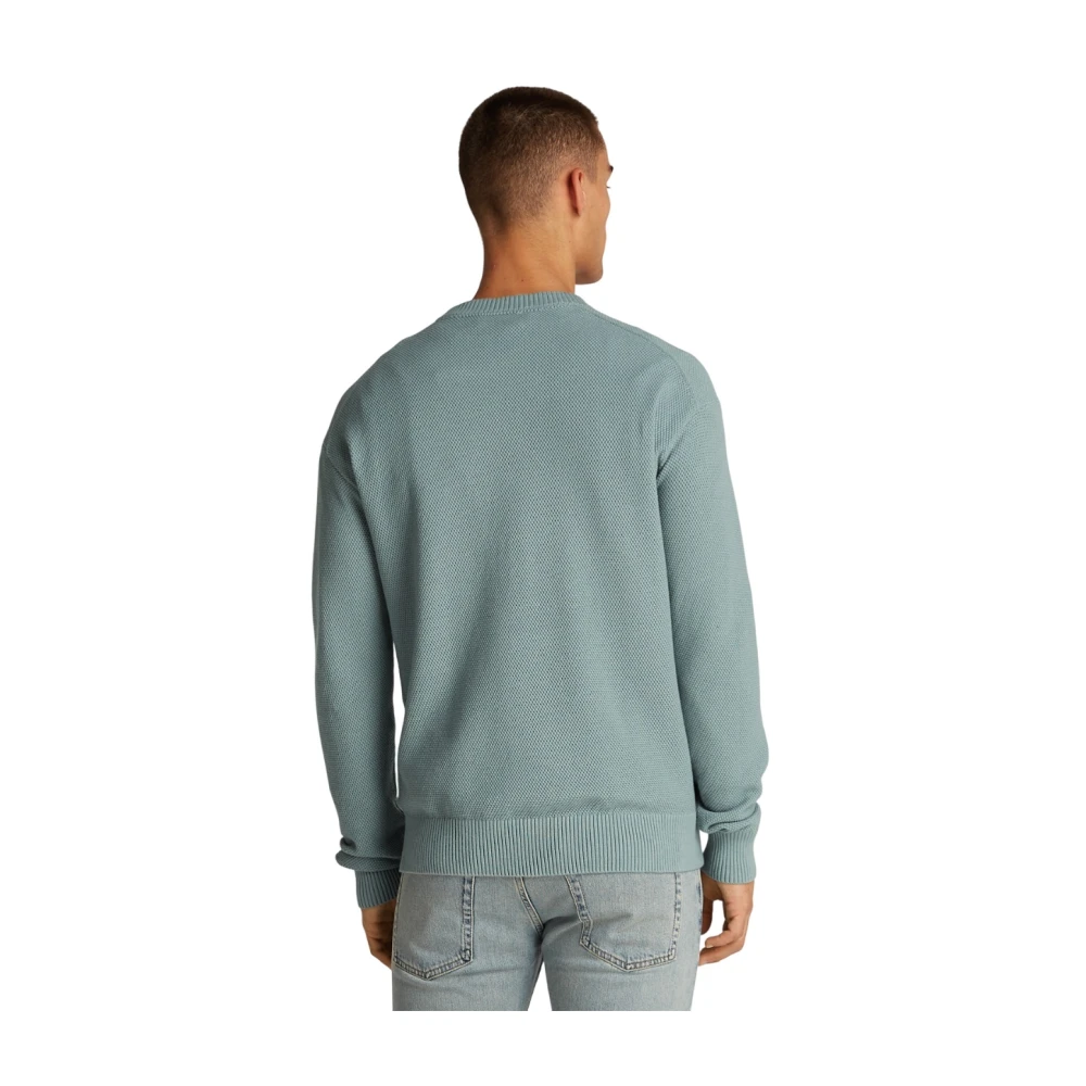 Calvin Klein Blauwe Trui Katoen Bouclé Blue Heren