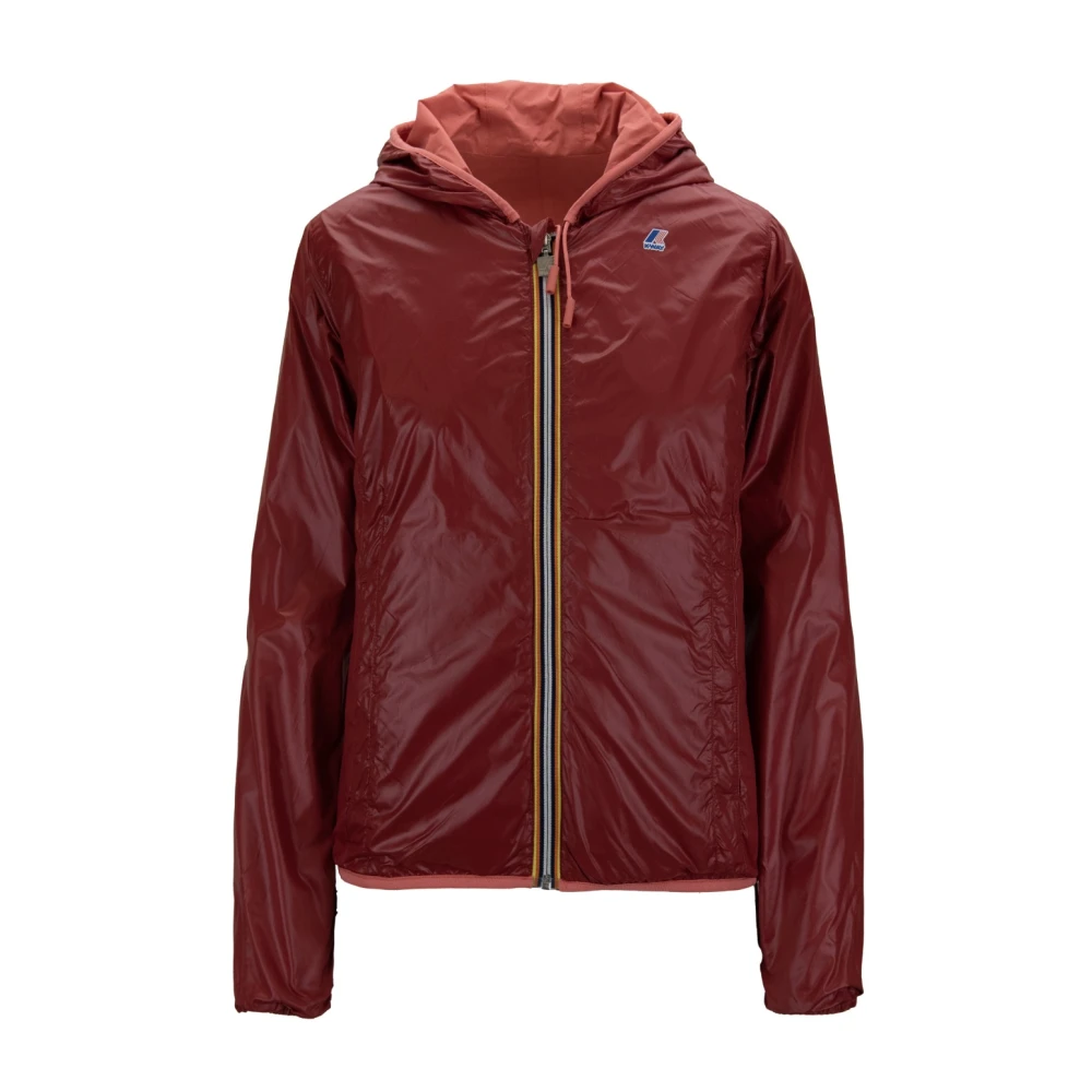 K-Way Women's Red Light Jackets, 4XL, Reversible Hooded Zip-Up Jacket