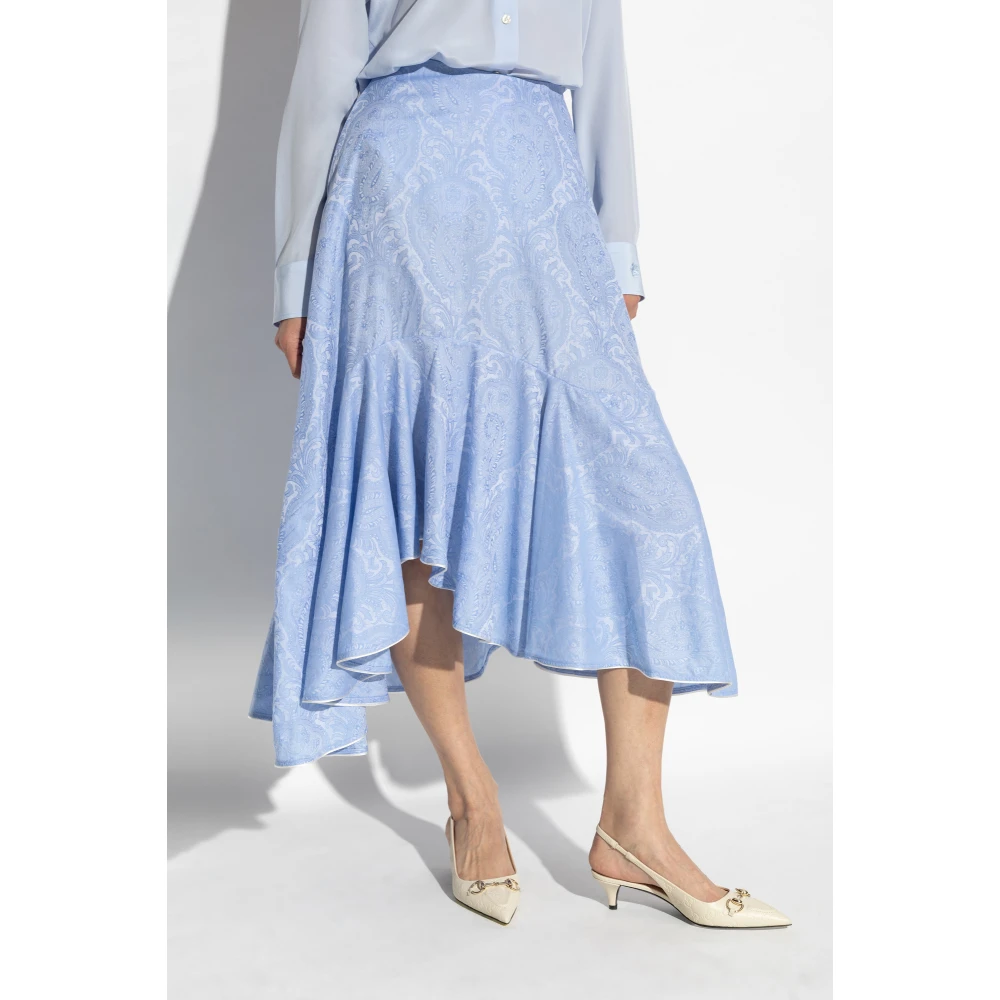 ETRO Katoenen rok met decoratief patroon Blue Dames