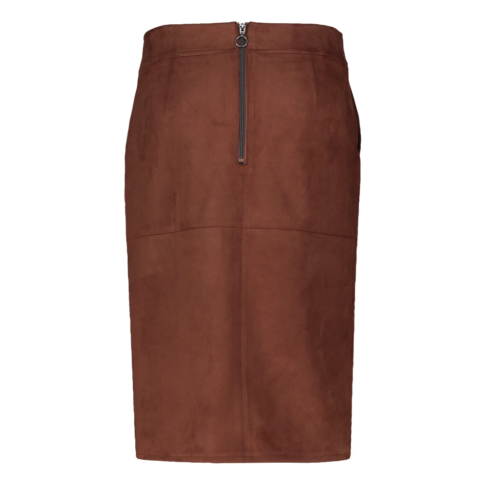 Betty Barclay Imitatieleer Rok Effen Kleur Brown Dames
