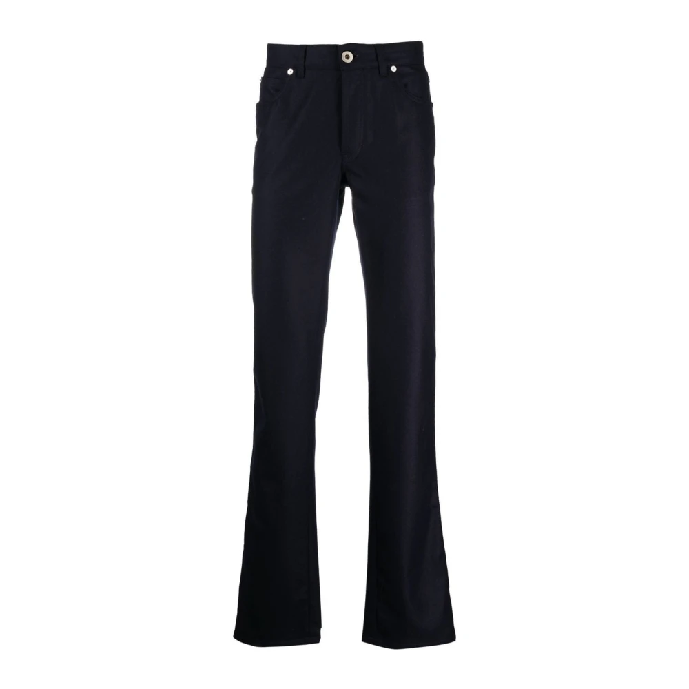 Brioni Blauwe Wol Straight Jeans Chamonix Blue Heren