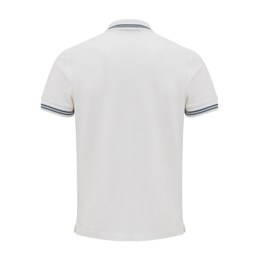 Corneliani Klassieke witte polo met blauwe details White Heren