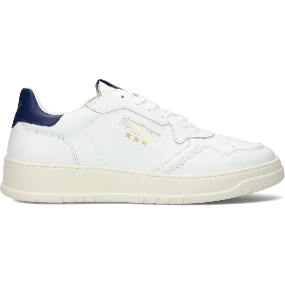 Pantofola d'Oro Låga Lädersneakers med Blå Accenter White, Herr