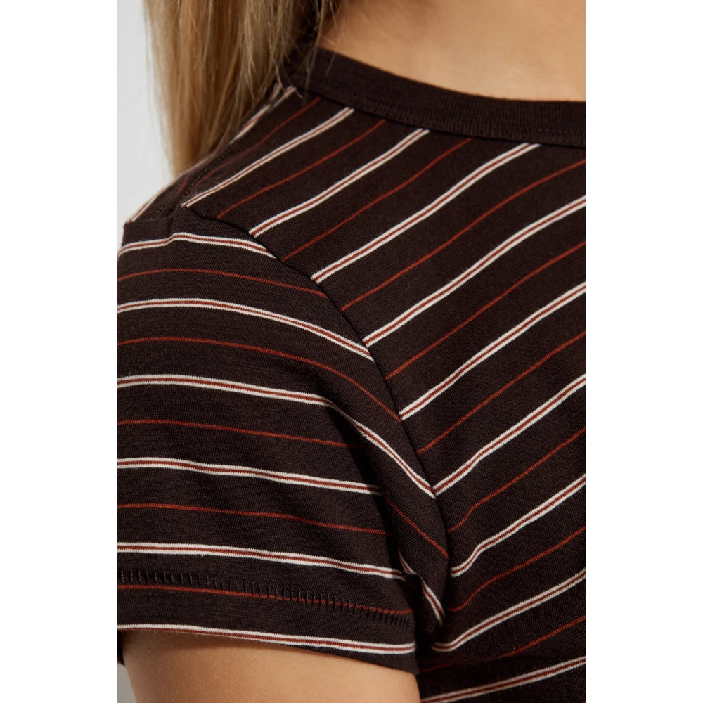 Rag & Bone T-shirt Slub Brown Dames