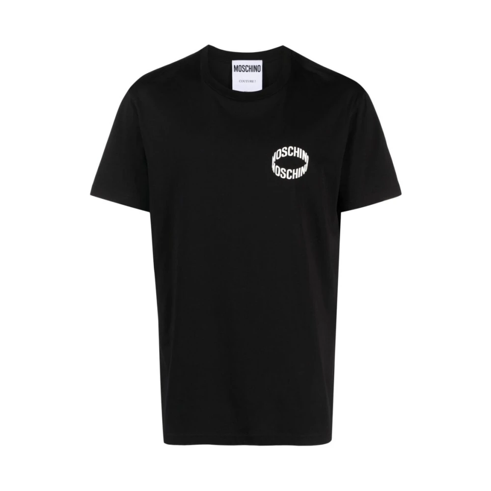 Moschino Organisch Katoenen Logo Print T-shirt Black Heren