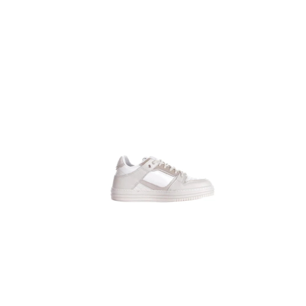 Gcds Witte Leren Sneakers Rubberen Zool Heren Schoenen