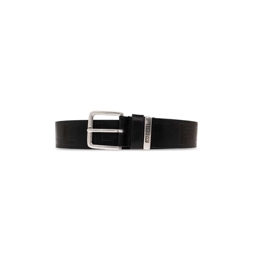 Diesel Cinturón De Cuero B-Fsl-Outline Accessories Hombre Negro 80 Cm