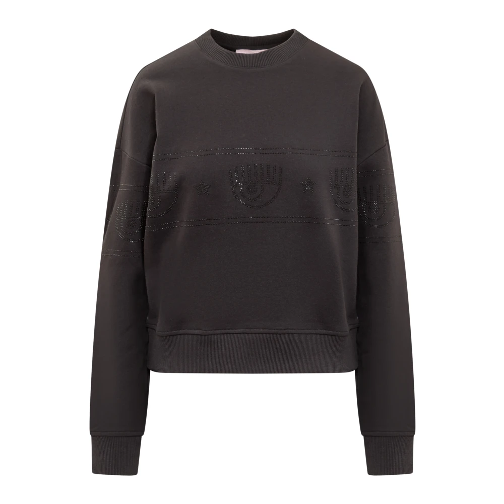 Chiara Ferragni Collection Strass Sweatshirt Black Dames