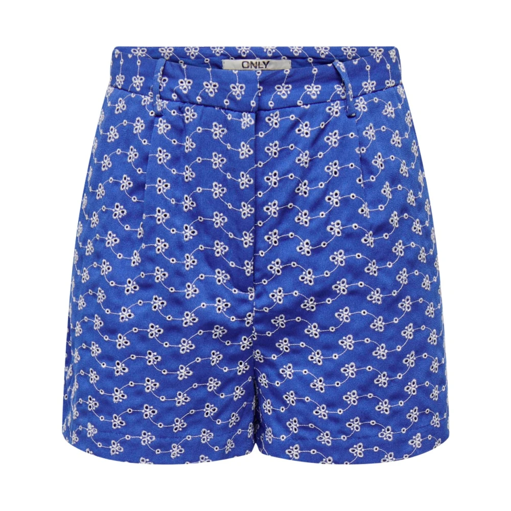 Only Witte Broderie Anglaise Zomer Shorts Blue Dames