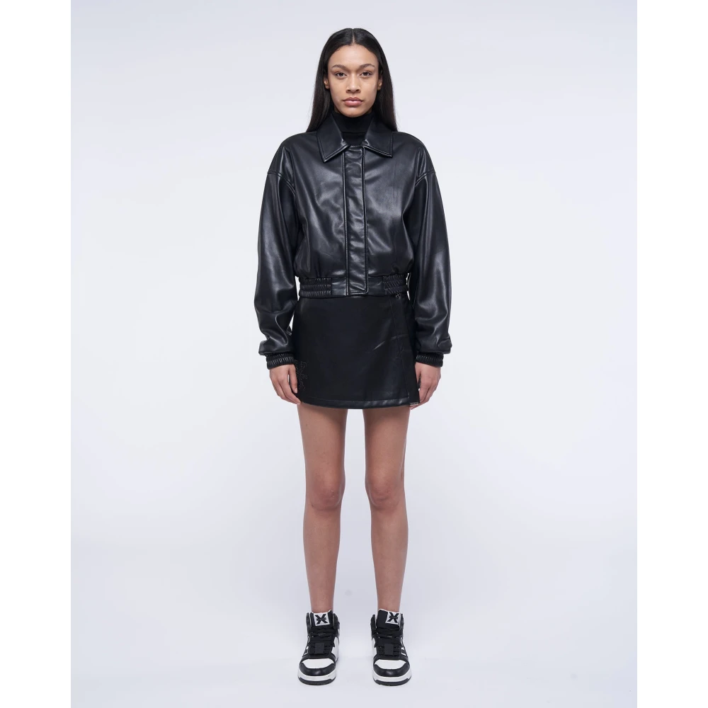 John Richmond Bomber in eco-leer Black Dames
