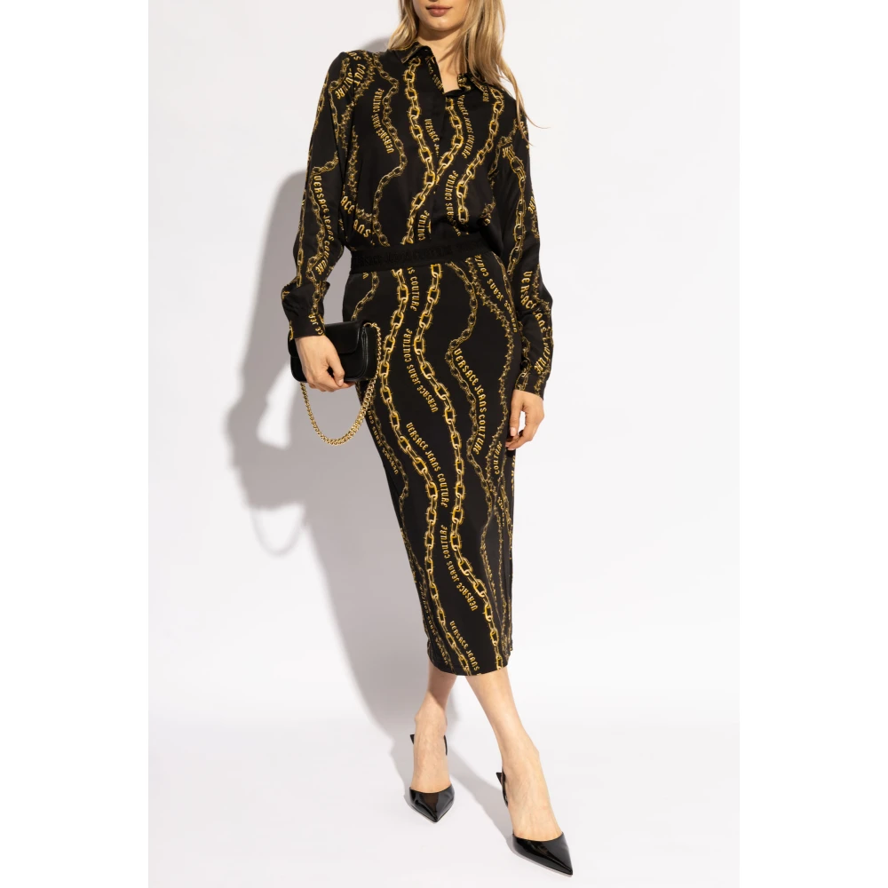 Versace Jeans Couture Rok met logo Black Dames