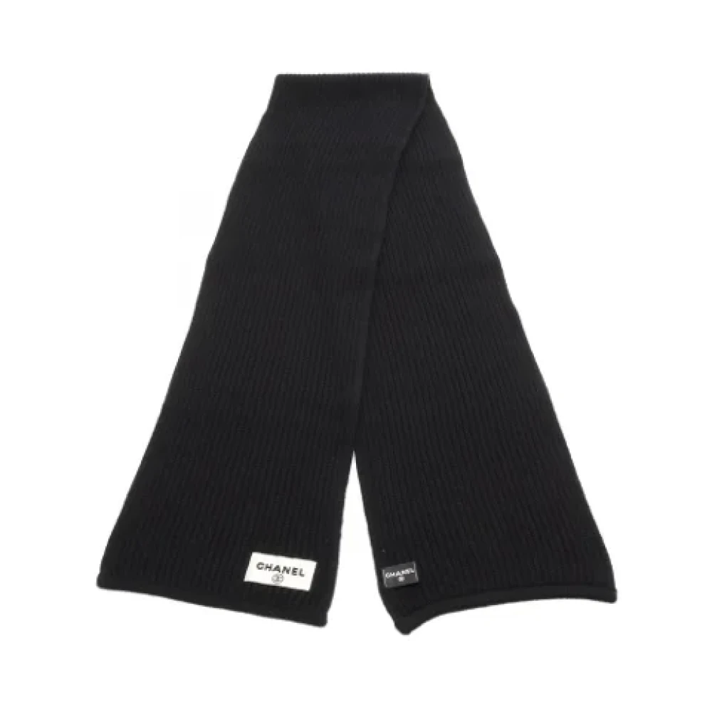 Chanel Vintage Pre-owned Cashmere scarves Black Dames